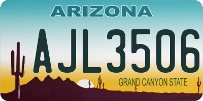 AZ license plate AJL3506