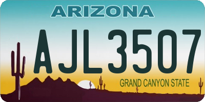 AZ license plate AJL3507