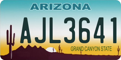 AZ license plate AJL3641