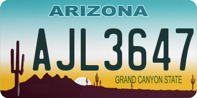 AZ license plate AJL3647