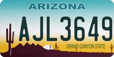 AZ license plate AJL3649