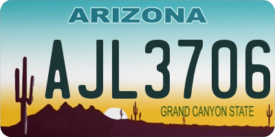 AZ license plate AJL3706