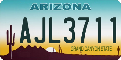 AZ license plate AJL3711
