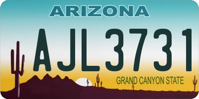AZ license plate AJL3731