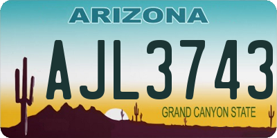 AZ license plate AJL3743