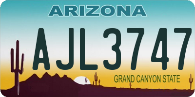 AZ license plate AJL3747