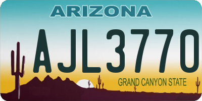 AZ license plate AJL3770