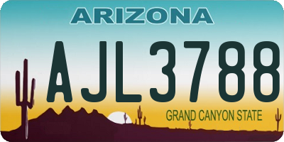 AZ license plate AJL3788