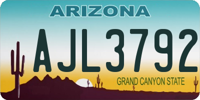 AZ license plate AJL3792