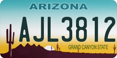 AZ license plate AJL3812