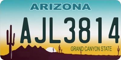 AZ license plate AJL3814