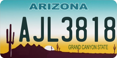 AZ license plate AJL3818