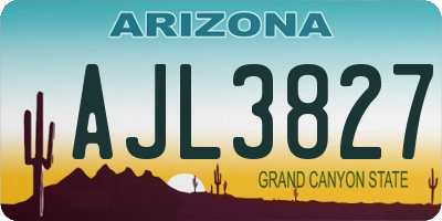 AZ license plate AJL3827
