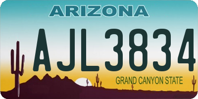 AZ license plate AJL3834