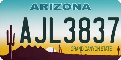 AZ license plate AJL3837