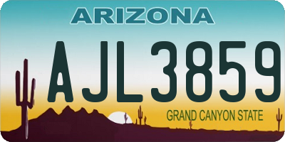 AZ license plate AJL3859
