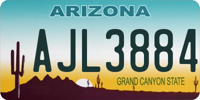 AZ license plate AJL3884