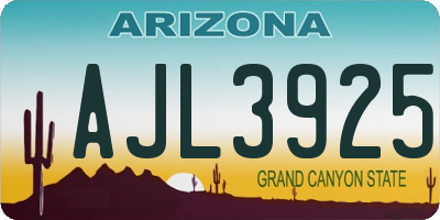 AZ license plate AJL3925