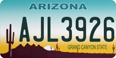 AZ license plate AJL3926