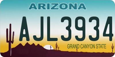 AZ license plate AJL3934