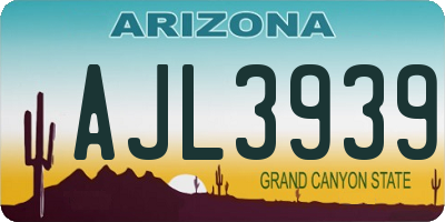 AZ license plate AJL3939
