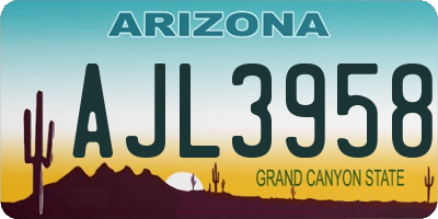 AZ license plate AJL3958