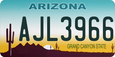 AZ license plate AJL3966