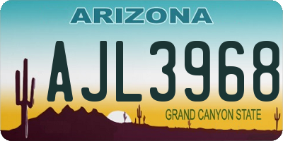 AZ license plate AJL3968