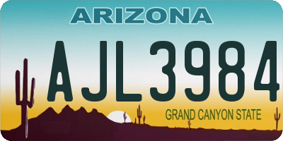 AZ license plate AJL3984