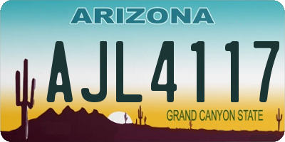 AZ license plate AJL4117