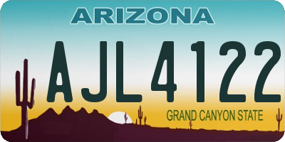AZ license plate AJL4122