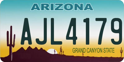 AZ license plate AJL4179