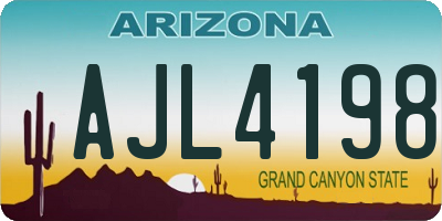 AZ license plate AJL4198