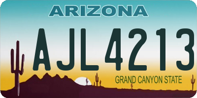 AZ license plate AJL4213
