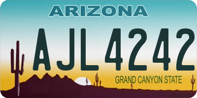 AZ license plate AJL4242