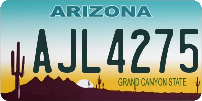 AZ license plate AJL4275