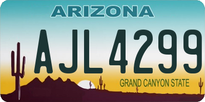 AZ license plate AJL4299