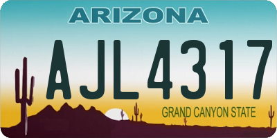 AZ license plate AJL4317