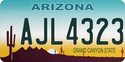 AZ license plate AJL4323