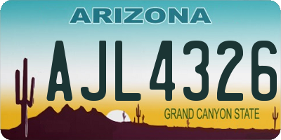 AZ license plate AJL4326