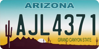 AZ license plate AJL4371