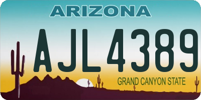 AZ license plate AJL4389
