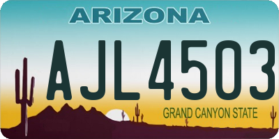 AZ license plate AJL4503