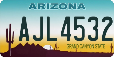 AZ license plate AJL4532