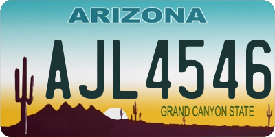 AZ license plate AJL4546