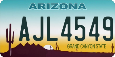 AZ license plate AJL4549