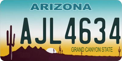 AZ license plate AJL4634