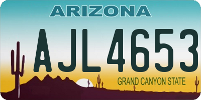 AZ license plate AJL4653