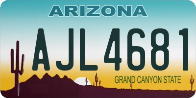 AZ license plate AJL4681