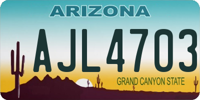 AZ license plate AJL4703